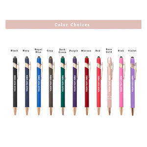 Stylos à bille personnalisés en or rose à imprimé laser en métal à pointe bille avec logo de marque Cadeaux de marketing <span class=keywords><strong>immobilier</strong></span> d'entreprise - Product Image 2