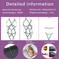 Ensemble de lingerie sexy noir élastique ajouré avec harnais, soutien-gorge cage à bretelles croisées, lingerie bondage sexy, harnais de corps N0095