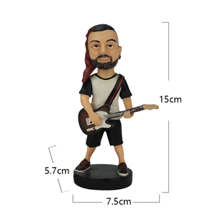 Personalizzato in resina artigianato figurina statuetta stile artificiale <span class=keywords><strong>chitarrista</strong></span> musicista per scrivania e decorazione auto - Product Image 2