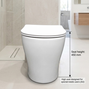 <span class=keywords><strong>WC</strong></span> moderne MWD WaterMark Easy Height, cuvette sans rebord Tornado, en céramique, pour salle de bain, idéal pour les personnes ambulantes et les personnes âgées - Product Image 3