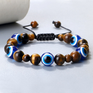 Nuovo Braccialetto con Occhio del Diavolo in Pietra Naturale Curativa, Bracciale Regolabile in Occhio di <span class=keywords><strong>Tigre</strong></span> Naturale con <span class=keywords><strong>Occhi</strong></span> Blu e Corda Intrecciata - Product Image 5
