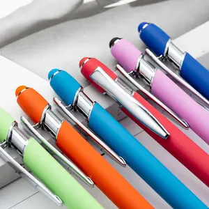 قلم حبر جاف يعمل باللمس مع قلم للهاتف ، شاشة عالمية ، 2 في 1 ، قلم كرة معدني نقطة ، شعار مخصص ، ترويحي ، رائج البيع