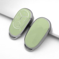 GZ DOMI Étui de protection élégant en TPU avec bord argenté pour clé de voiture Geely EX2