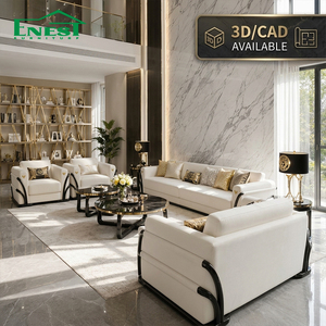 Ensemble de canapés <span class=keywords><strong>Chesterfield</strong></span> en <span class=keywords><strong>cuir</strong></span> véritable de qualité supérieure 1+2+3 places pour salon, villa, hôtel - Solution de mobilier de luxe tout-en-un - Product Image 1