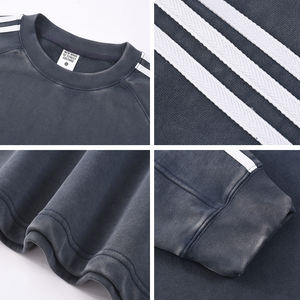 Fabricantes 360 gramos de peso pesado Casual Sport Active Crewneck Men Snow Faded Acid Wash Sudadera de manga larga de gran tamaño - Product Image 4