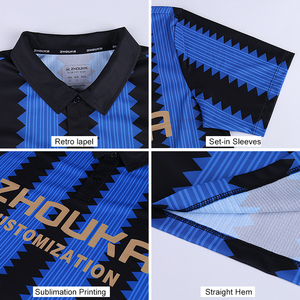 Camiseta de Polo de Fútbol Retro Personalizada al por Mayor, Sublimación, Poliéster Transpirable, Uniforme Deportivo para Clubes de Fútbol - Product Image 3