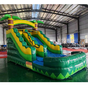 Toboggan aquatique gonflable géant avec mur d'escalade et parois latérales hautes pour des glissades sécurisées lors de fêtes dans la cour et de journées aquatiques en famille - Product Image 1