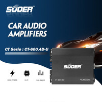 Amplificateur de puissance de voiture 4 canaux de taille mini 1500 Watts pour CT-600.4D-U, classe D pleine bande avec filtres de fréquence 12V