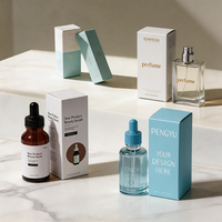 Boîte en papier d'art vide pour emballage cosmétique, flacon de parfum, huile essentielle, lotion de beauté, gloss à lèvres, avec impression de texture personnalisée