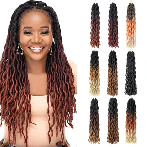 Extensiones de Cabello Sintético de Ganchillo Goddess Faux Locs de 14 Pulgadas y 80g, <span class=keywords><strong>Trenzas</strong></span> Onduladas Gypsy Locs, Extensiones de Cabello para <span class=keywords><strong>Trenzas</strong></span> <span class=keywords><strong>Africanas</strong></span> - Product Image 1