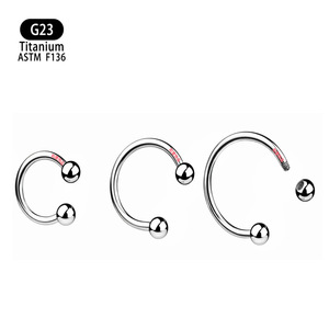 Boucles d'oreilles créoles en titane G23 en forme de C, 8 mm, 10 mm, 12 mm, pour piercing du nez, de l'oreille, des lèvres, de la langue, bijoux de corps unisexes - Product Image 5