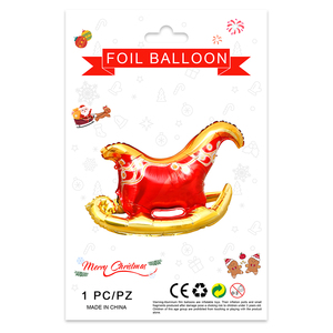 Decoración Navideña, Globo de Aluminio con Forma de Reno y Trineo de Santa Claus, Dorado, 4D, Tamaño Grande - Product Image 6