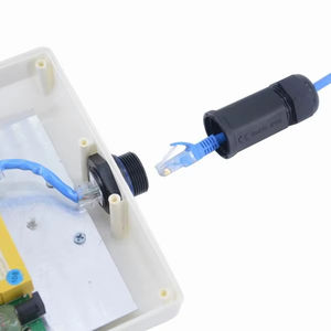 Connettore PC GIET RJ45M25 non schermato a corpo lungo, impermeabile IP68, con custodia in nylon, jack femmina RCA 12V 2A per montaggio a pannello, a saldare - Product Image 1