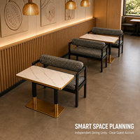 Ensemble de banquettes contemporaines avec table en pierre pour restaurant, ensemble de banquettes pour café et hôtel