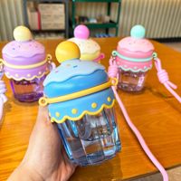 Bouteille Isotherme Portable pour Enfants en PC, Motif Gâteau Dessin Animé, Anti-fuite, Isolation Thermique 0-6 Heures, Sans BPA, Écologique, pour l'Extérieur