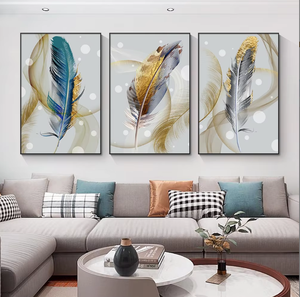 Luce moderna di lusso <span class=keywords><strong>soggiorno</strong></span> <span class=keywords><strong>parete</strong></span> decorativa arte cornice di piume tela da <span class=keywords><strong>parete</strong></span> arte cristallo arte porcellana <span class=keywords><strong>decorazione</strong></span> della casa del pittore - Product Image 3