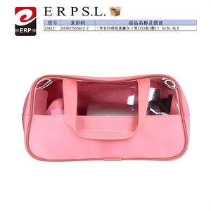 Juego de Tres Bolsas de Aseo de Piel Sintética con Parches, Color Rosa, 6 Unidades por Bolsa - Product Image 3
