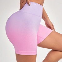 Meilleure vente Leggings de compression taille haute pour soulever les fesses Leggings de fitness sans couture dégradé rose contrôle du ventre Leggings pour femmes Shorts