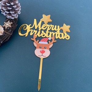 ของตกแต่งเค้กอะคริลิคธีมคริสต์มาส รูปซานต้า กวางเรนเดียร์ และตุ๊กตาหิมะ สำหรับงานปาร์ตี้ - Product Image 5