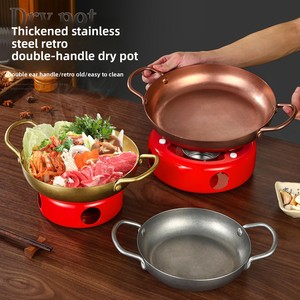 Ensemble de casseroles japonaises Sukiyaki avec réchaud à alcool, poêle peu profonde en acier inoxydable, pour shabu, cantine, restaurant, hôtel, restauration, buffet - Product Image 3