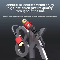 Câble vidéo tressé mâle-mâle HDTV 2.1 48 Gbit/s 8K 60Hz HDR Effet 3D pour ordinateur, projecteur et home cinéma