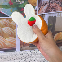 Jouet Squishy Lapin Fraise en PU, à Rebond Lent, Doux et Moelleux, Anti-Stress, Modèle Sw-05, Fabriqué au Zhejiang, pour Enfants