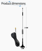 Antenne LoRa 4G LTE 433 MHz 868 MHz 915 MHz à gain élevé, omnidirectionnelle, avec base magnétique pour passerelle IoT