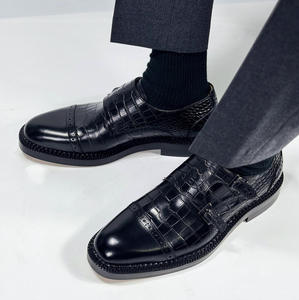 Zapatos de cuero de doble botón para hombre, estilo nuevo, zapatos de cuero para hombre de negocios, zapatos formales negros, zapatos de vestir y Oxfords - Product Image 2