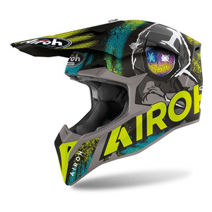 Casco Airoh Wraap Cross Blu Fluorescente Giallo Grigio XL in Termoplastica per Moto da Corsa - Product Image 1