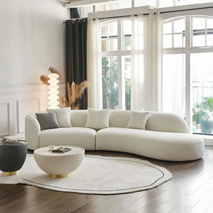 تصميم أثاث منزلي حديث سحابة مستديرة بيضاء أريكة منحنية مقطعية لغرفة المعيشة أو شقة للمدارس ومراكز التسوق - Product Image 2