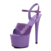 Sandales à plateforme pour femmes, ouvertes, d'été, à talons hauts, imperméables, légères, antidérapantes, à boutons, mode, boîte de nuit, pole dance, 16,5 cm