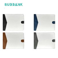 Portefeuille carré en cuir PU personnalisable Subbank, vierge pour sublimation, porte-cartes pliable pour femme, impression sur une face