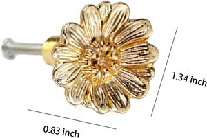 Xinally – Boutons de meuble dorés en alliage de zinc, forme fleur, pour tiroirs, armoires de salle de bain, placards et commodes - Product Image 2