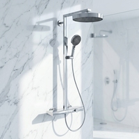 Système de douche multifonctionnel moderne en chrome brossé avec jet pluie doux, trois fonctions, cartouche céramique, pour hôtels, style clavier de piano, vente en gros