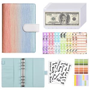 A6 دفتر تخطيط إبداعي حصري بسحاب للتخزين والجلد كتاب توفير المال بغلاف مقوى مع دفتر ميزانية نقدية - Product Image 2