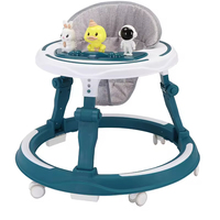Marche-bébé multifonctionnel avec musique, nouveau design, cadre en plastique et jouet de voiture, roues pivotantes, chaise de marche pour bébé