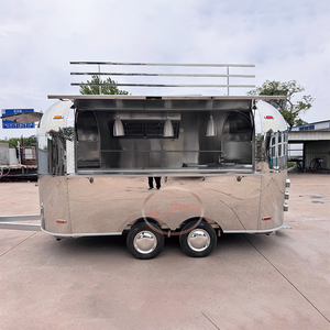 Remolque de Comida Móvil de 4 Ruedas de Acero Inoxidable y Fibra de Vidrio, Totalmente Equipado, con Cocina Integrada Resistente a la Corrosión para Comida Rápida en la Calle - Product Image 1