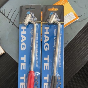 หัวเติมลมแบบโค้ง 8 มม. ด้ามจับสีแดง ยาว สำหรับเติมลมยางอย่างรวดเร็ว - Product Image 1