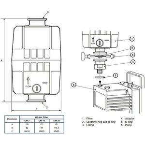 Filtre à brouillard d'huile Edwards EMF20 KF25, ports 2, capacité 2 gallons, pour pompes à vide - Product Image 5