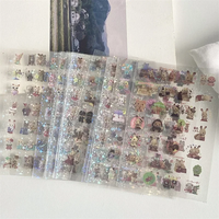 Feuille d'autocollants personnalisée en PET holographique, imperméable et durable, pour journalisation, scrapbooking, style rétro japonais Kawaii, thème animaux de la forêt