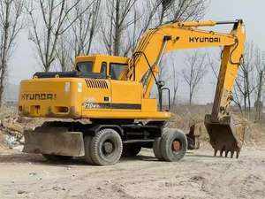 Corée du Sud 2020 21t Excavatrice sur pneus d'occasion Hyundai Hy210w avec engrenage et moteur hydraulique Kawasaki - Product Image 4