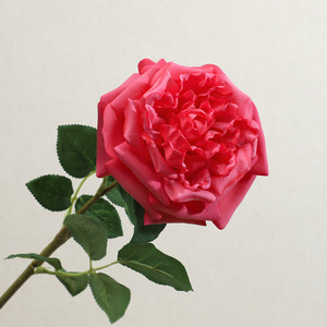 Rosa Austin Artificial con Tacto Realista y Humectante, Ramo Simulado para Fotografía, Rosa de Té con Borde Ondulado, Planta Artificial - Product Image 6