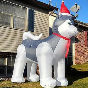 Professional Supplier Christmas Dog Inflatable Husky Dog Christmas Inflatable Decorations