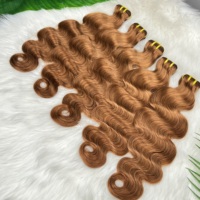 Extensions de cheveux humains vierges bruns ondulés 100 % naturels non traités du Vietnam, en gros, avec cuticules alignées