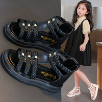 Sandales Filles Tendance Été 2025 à Bout Ouvert | Style Princesse Bébé Romain | Semelle Souple Antidérapante en PVC | Parfaites pour Fête et Tenue Décontractée