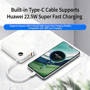 Banco de Energía de 20000 mAh con Cables, Carga Súper Rápida, Protocolo PD QC Compatible, Pantalla LED con Logotipo Personalizado - Product Image 3