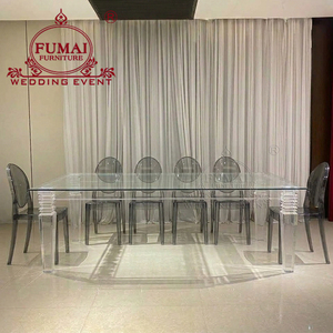 Modern Hotel <b>Party</b> Wedding Furniture Rectangle Clear Acrylic Dining <b>Table</b> - Product Image 3