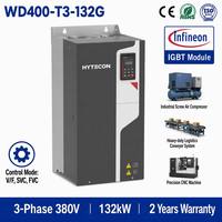 Convertidor de Frecuencia HYTECON Mega-Scale Engine 180HP 132kW VFD Trifásico 380V 250A de Alto Volumen con Lógica Térmica WD400-T3-132G AC Drive