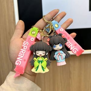 Cute Cartoon Girl Keychain Silicone Rubber Bag Pendant & School Bag Pendant PVC Plastic <b>Key</b> <b>Chains</b> for Car <b>Keys</b> Gifts Wholesale - Product Image 4