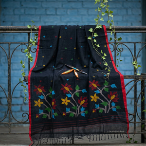 ผ้าส่าหรีแบบดั้งเดิมของชาวชาวมุสลิม (Jamdani Saree) ผ้าฝ้ายทอมืออย่างประณีต ชุดพื้นเมืองที่สง่างาม ผ้าส่าหรีอินเดียสำหรับผู้หญิง - Product Image 3